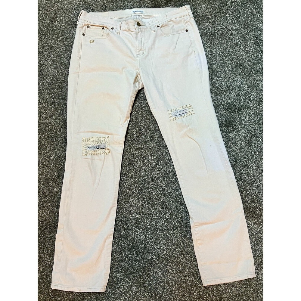 Madewell Jeans Sz 29 Cream Beige Canvas 90s‎ Straight Leg Mid Rise Women’s